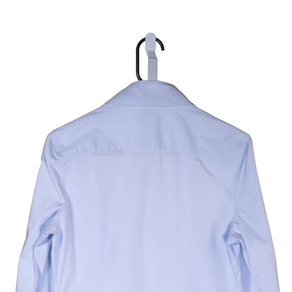 Express Women's Blouse Button Up Blue Stretch Long Sleeve Dress Shirt Top Size 8 - Picture 6 of 8